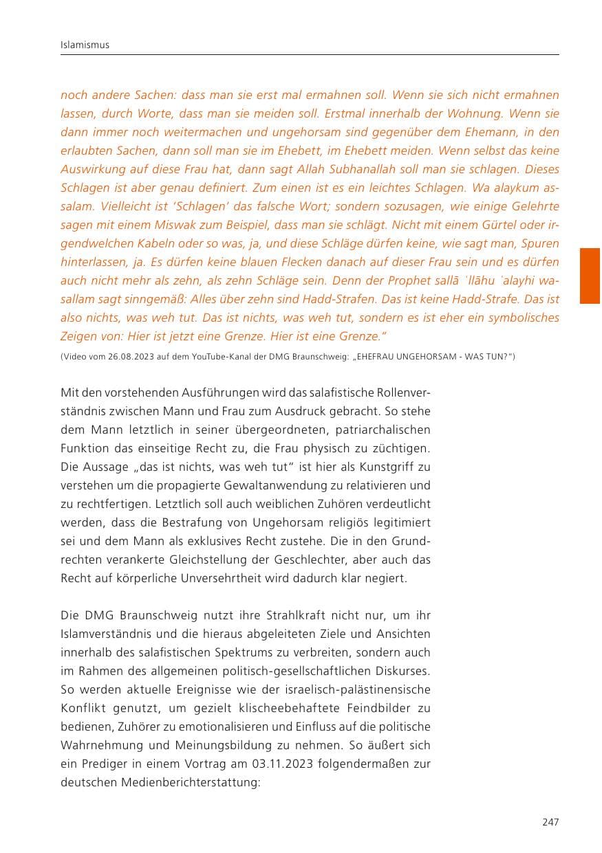 Seite 249 des Verfassungsschutzbericht 2023 Niedersachsen