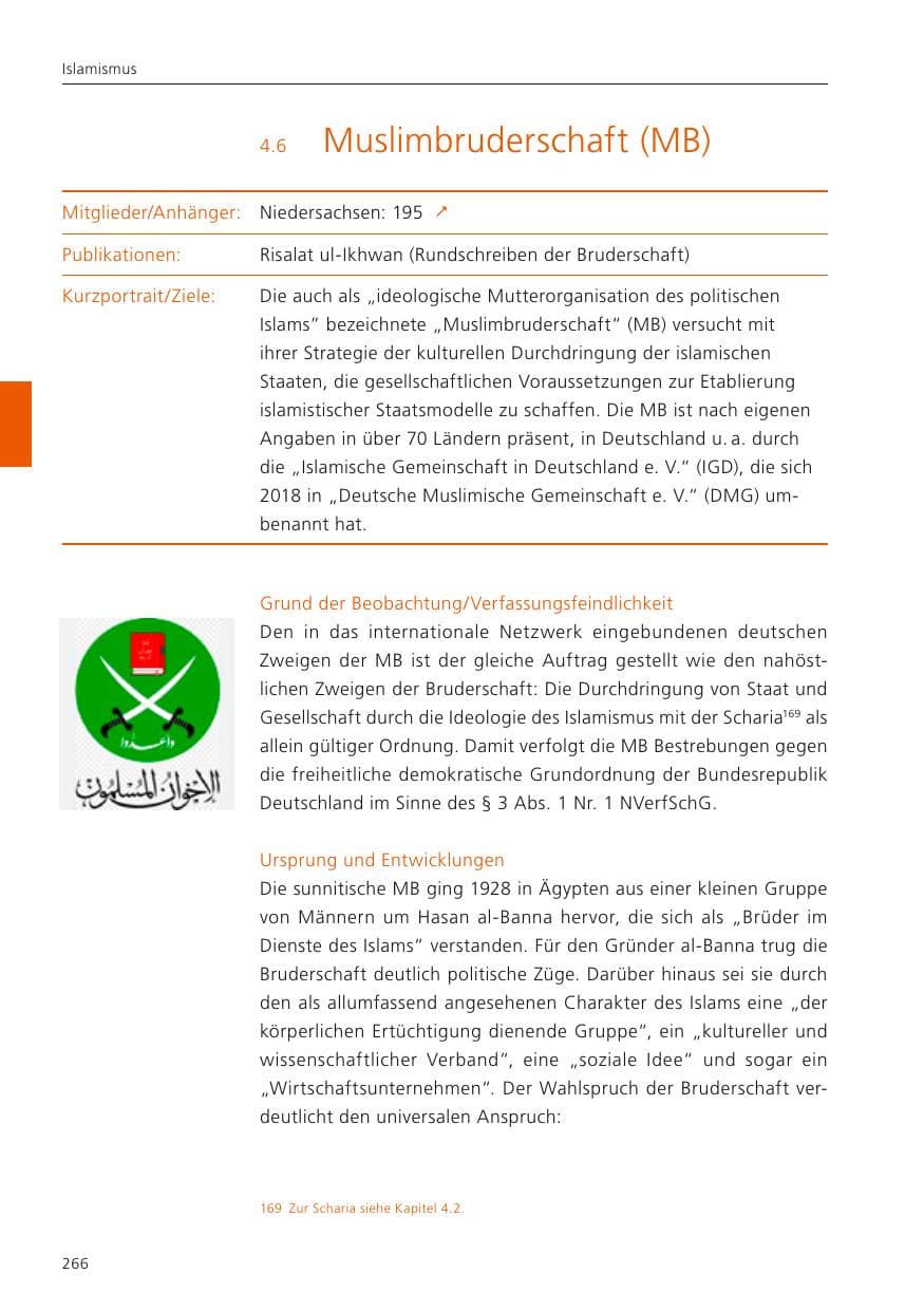 Seite 268 des Verfassungsschutzbericht 2023 Niedersachsen