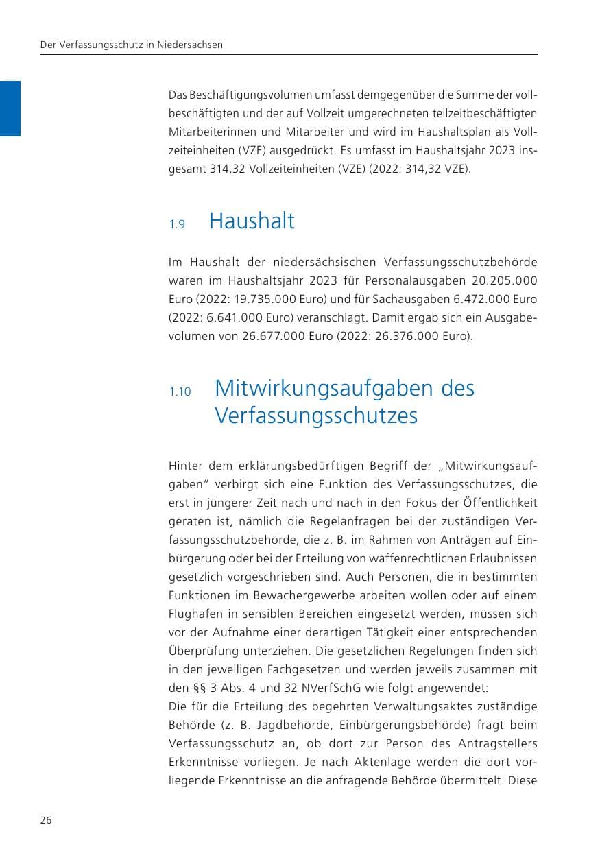Seite 28 des Verfassungsschutzbericht 2023 Niedersachsen