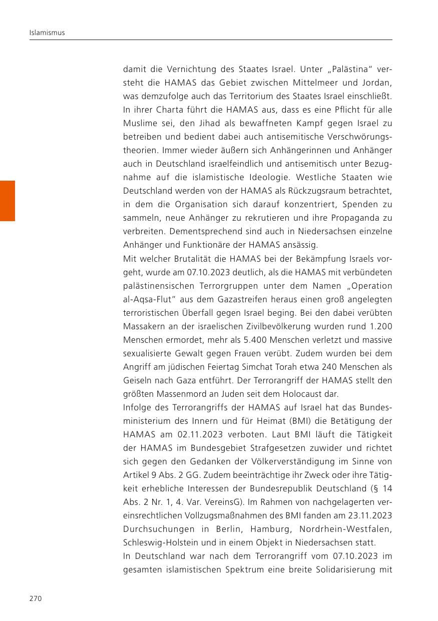 Seite 272 des Verfassungsschutzbericht 2023 Niedersachsen
