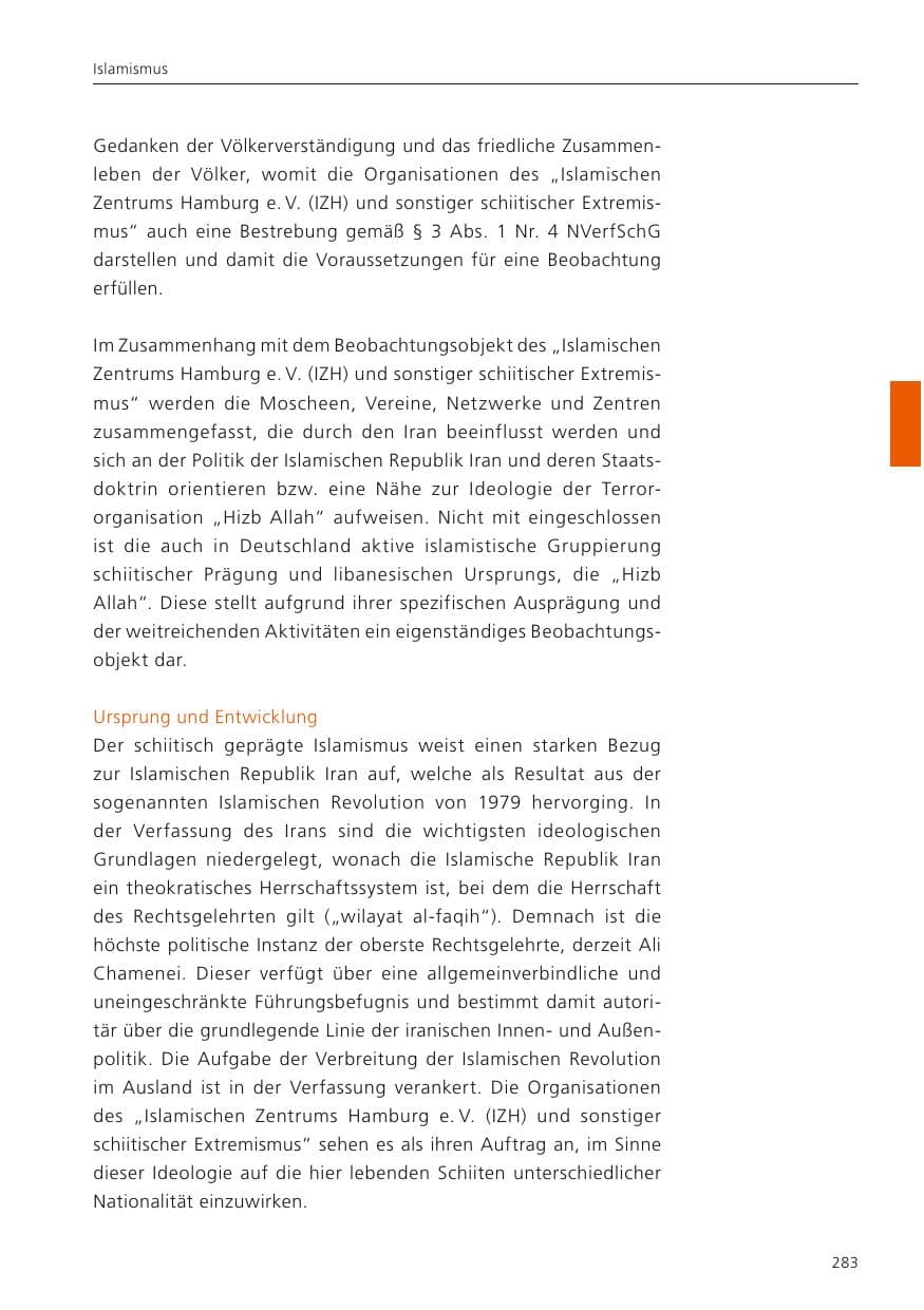 Seite 285 des Verfassungsschutzbericht 2023 Niedersachsen