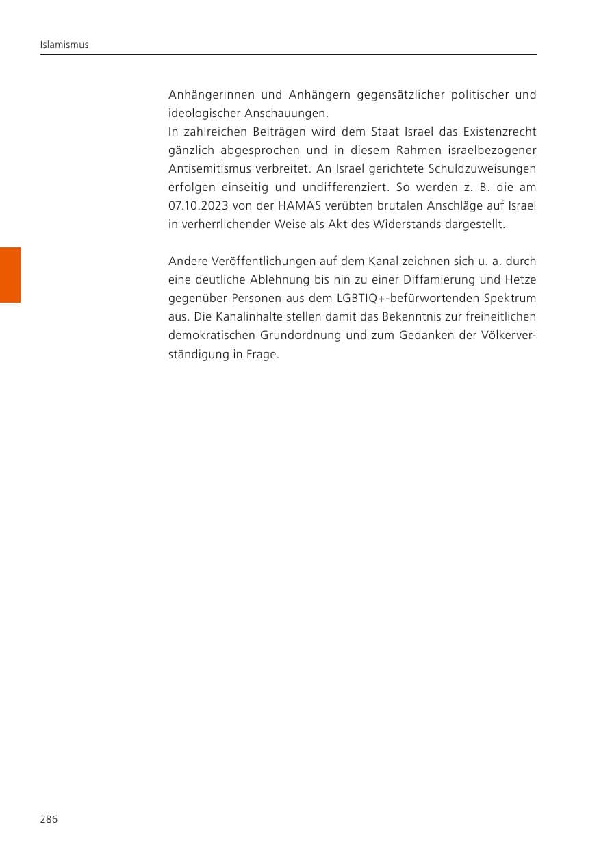 Seite 288 des Verfassungsschutzbericht 2023 Niedersachsen