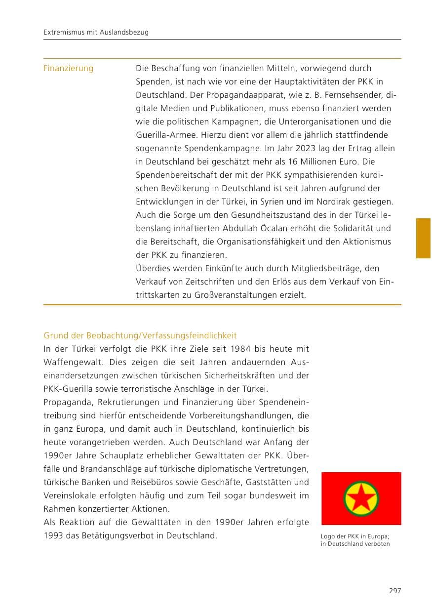 Seite 299 des Verfassungsschutzbericht 2023 Niedersachsen