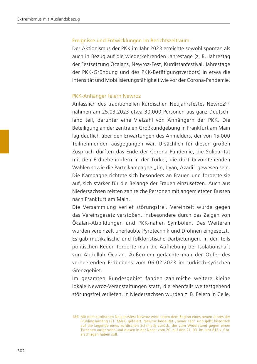Seite 304 des Verfassungsschutzbericht 2023 Niedersachsen
