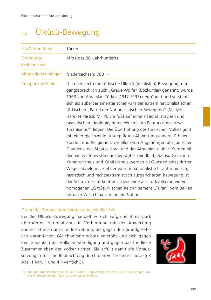 Seite 311 des Verfassungsschutzbericht 2023 Niedersachsen