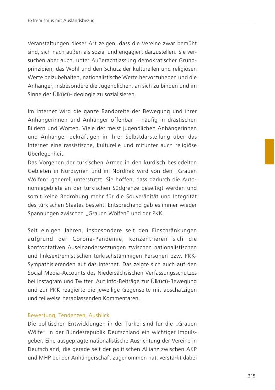 Seite 317 des Verfassungsschutzbericht 2023 Niedersachsen