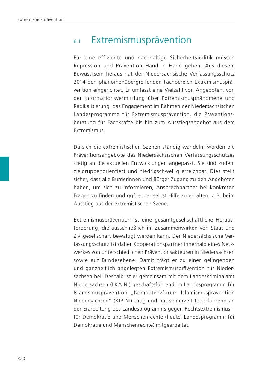 Seite 322 des Verfassungsschutzbericht 2023 Niedersachsen