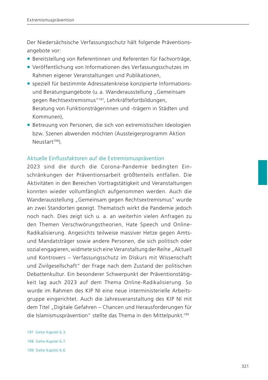 Seite 323 des Verfassungsschutzbericht 2023 Niedersachsen