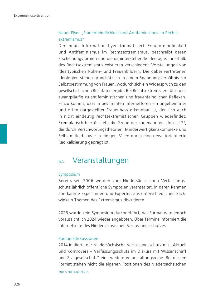 Seite 328 des Verfassungsschutzbericht 2023 Niedersachsen