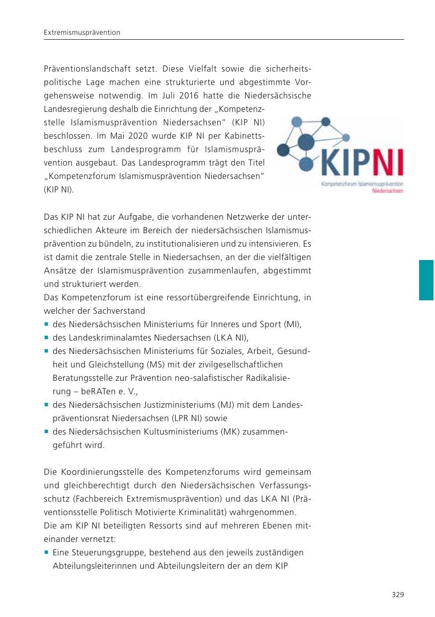 Seite 331 des Verfassungsschutzbericht 2023 Niedersachsen
