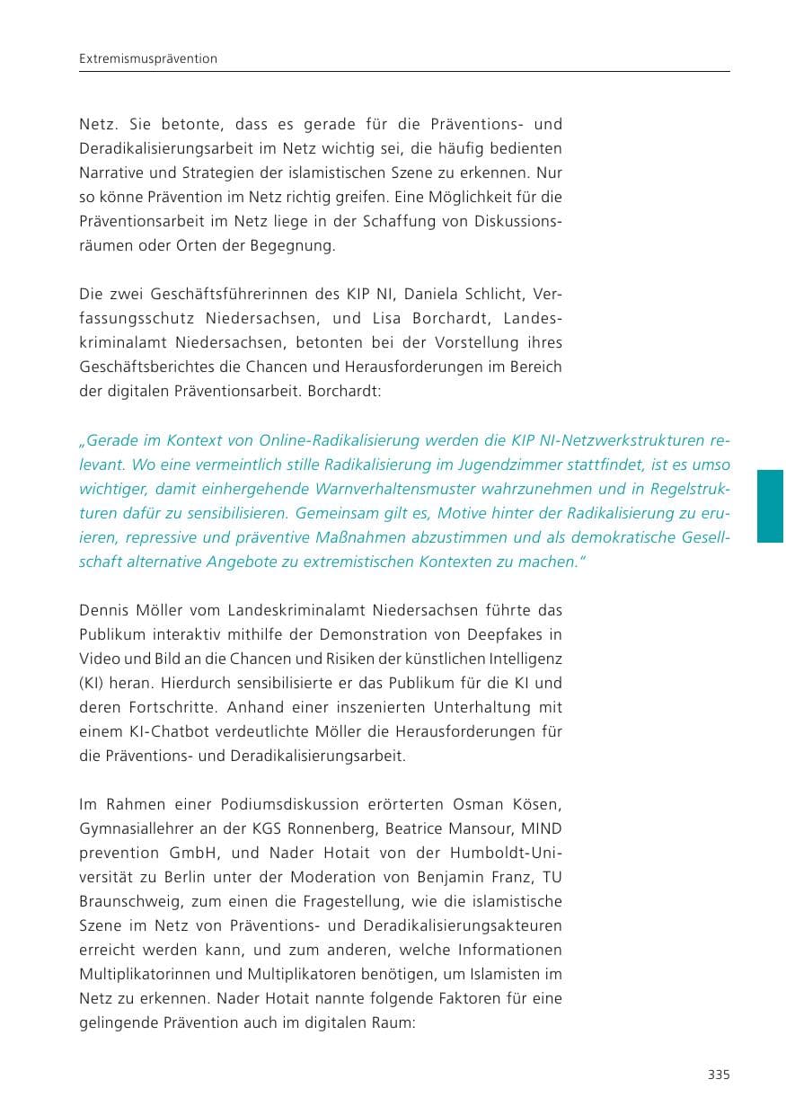 Seite 337 des Verfassungsschutzbericht 2023 Niedersachsen