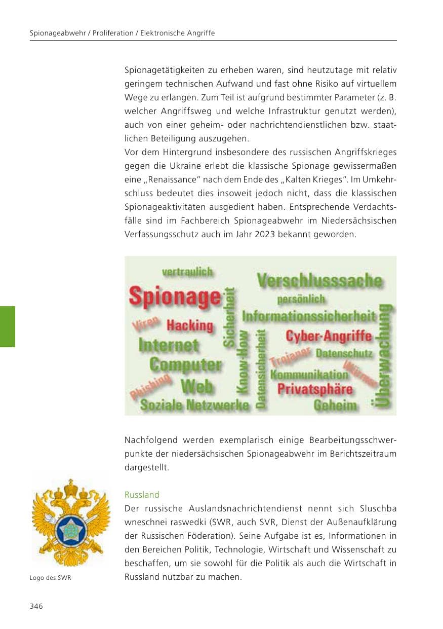 Seite 348 des Verfassungsschutzbericht 2023 Niedersachsen