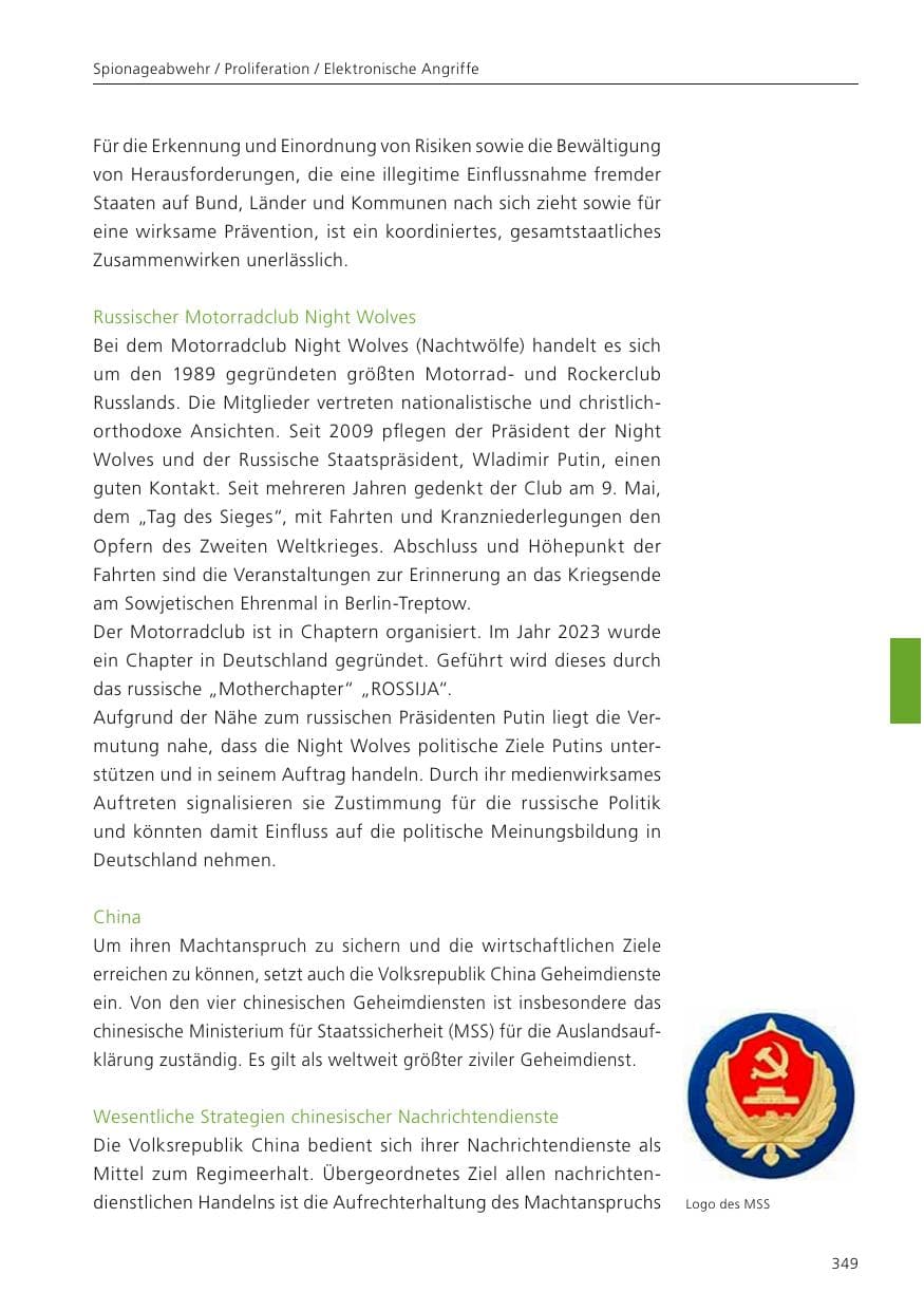 Seite 351 des Verfassungsschutzbericht 2023 Niedersachsen