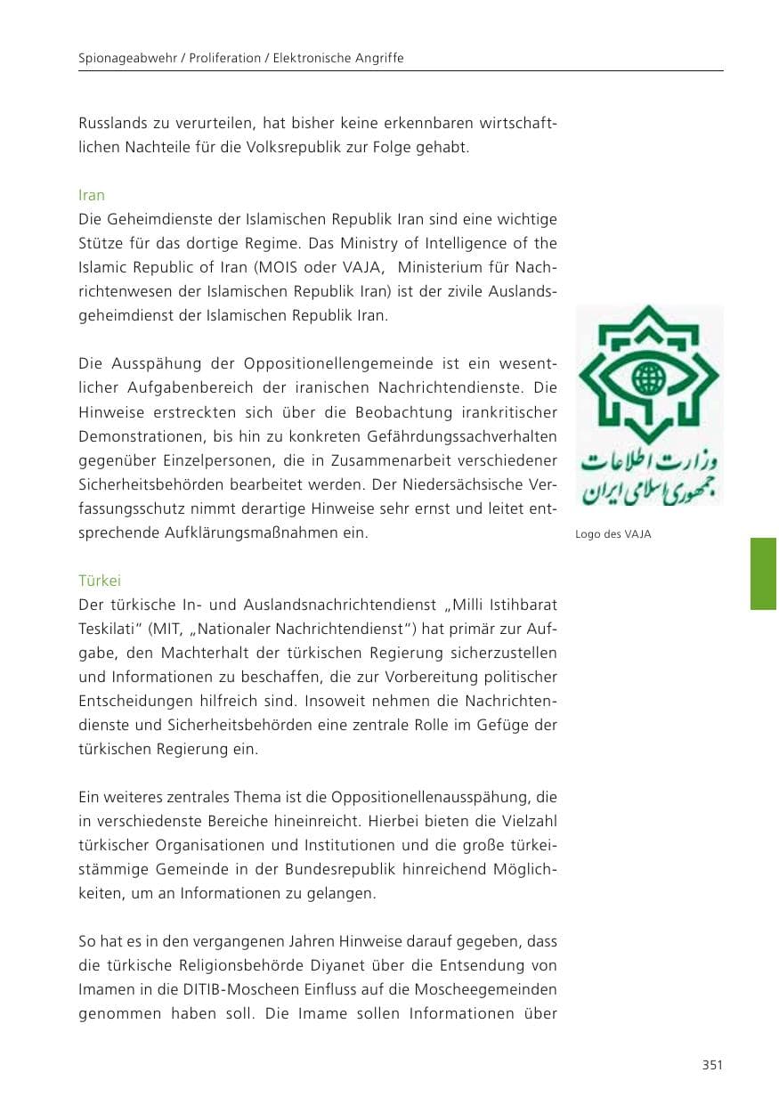 Seite 353 des Verfassungsschutzbericht 2023 Niedersachsen