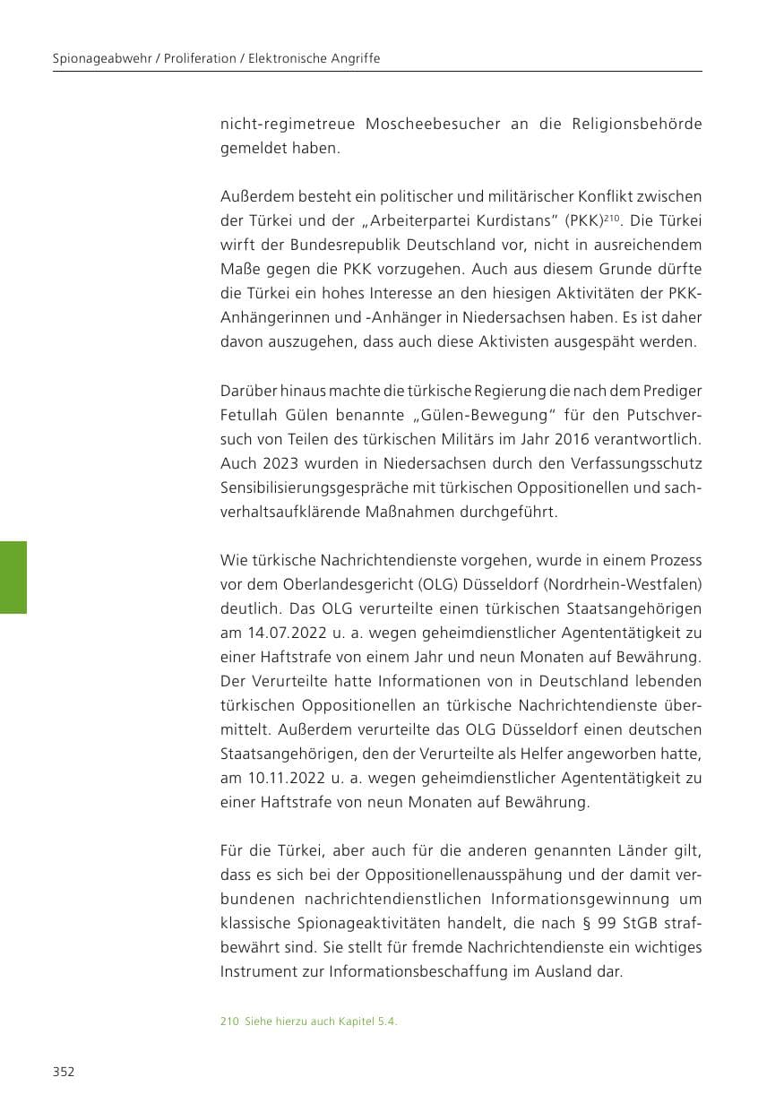Seite 354 des Verfassungsschutzbericht 2023 Niedersachsen