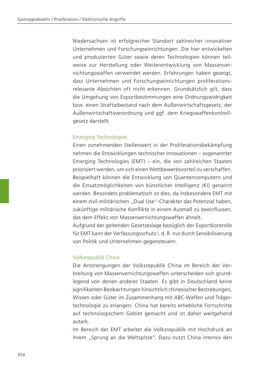 Seite 356 des Verfassungsschutzbericht 2023 Niedersachsen