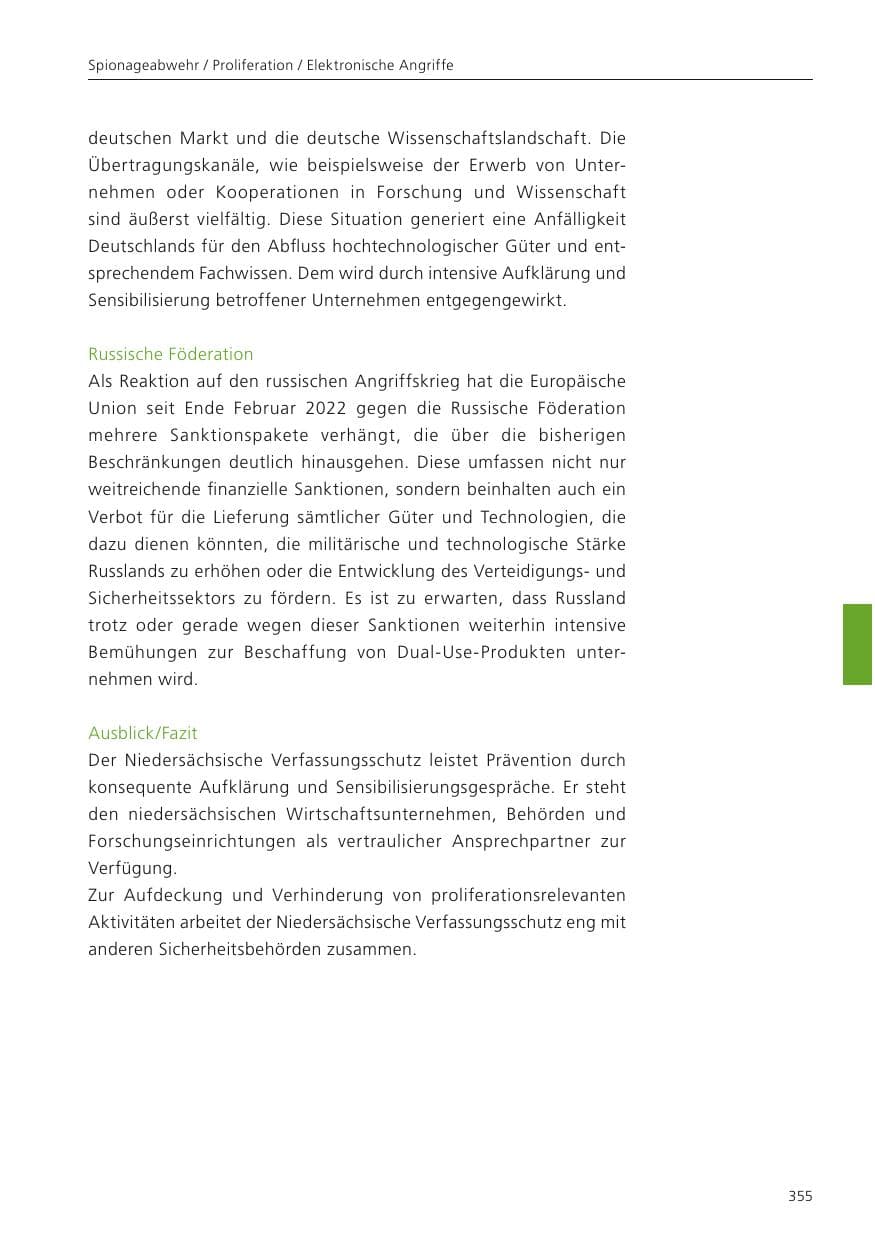 Seite 357 des Verfassungsschutzbericht 2023 Niedersachsen