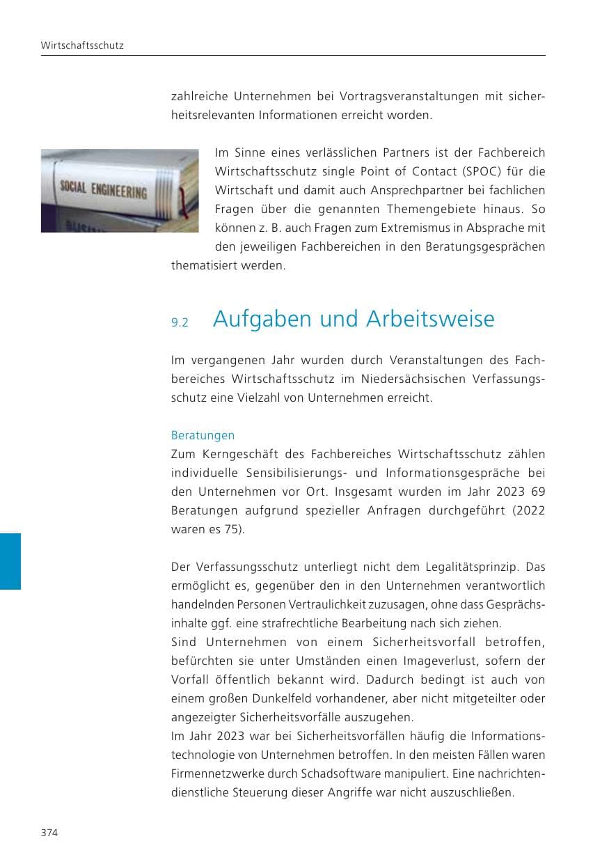Seite 376 des Verfassungsschutzbericht 2023 Niedersachsen