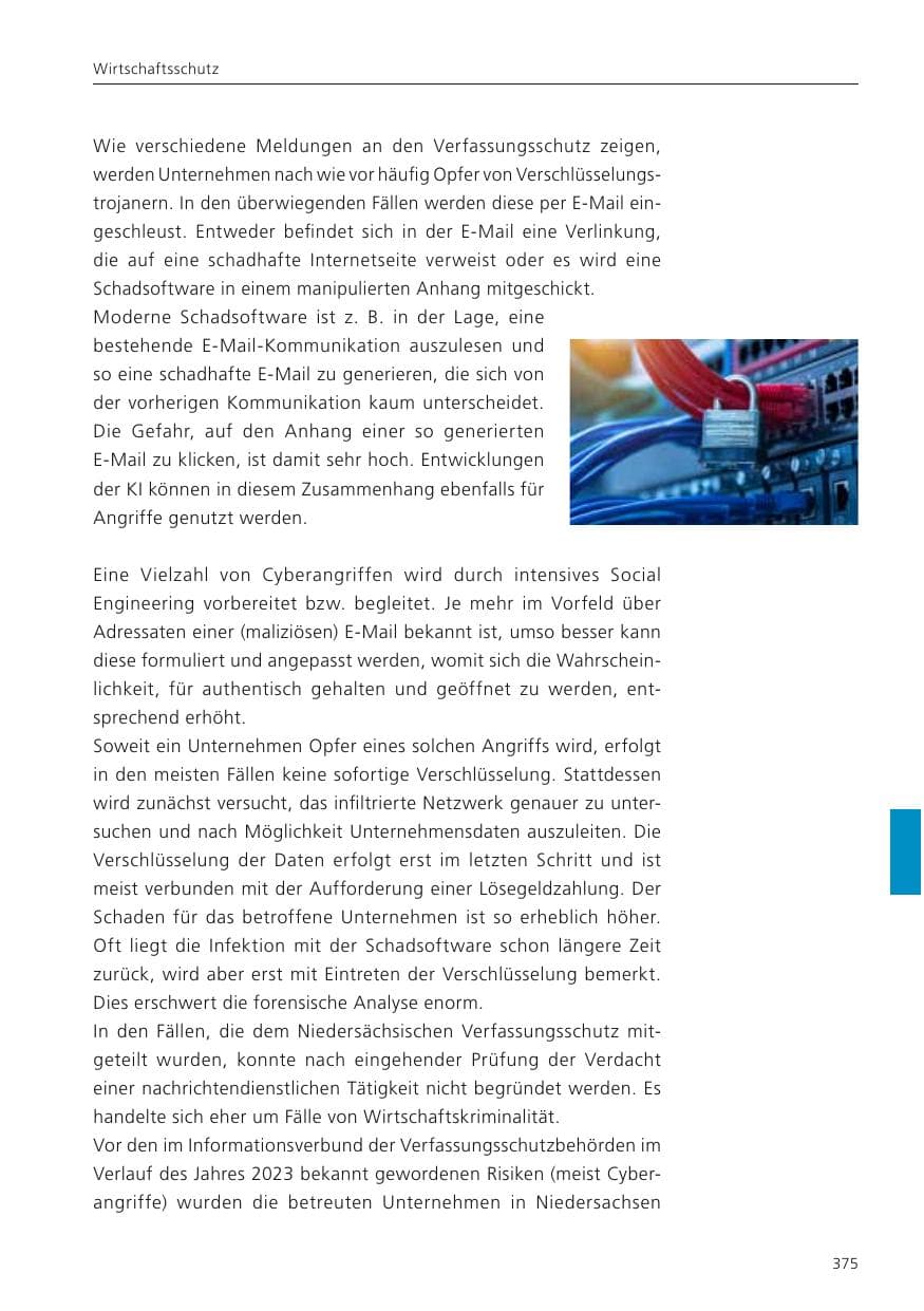 Seite 377 des Verfassungsschutzbericht 2023 Niedersachsen
