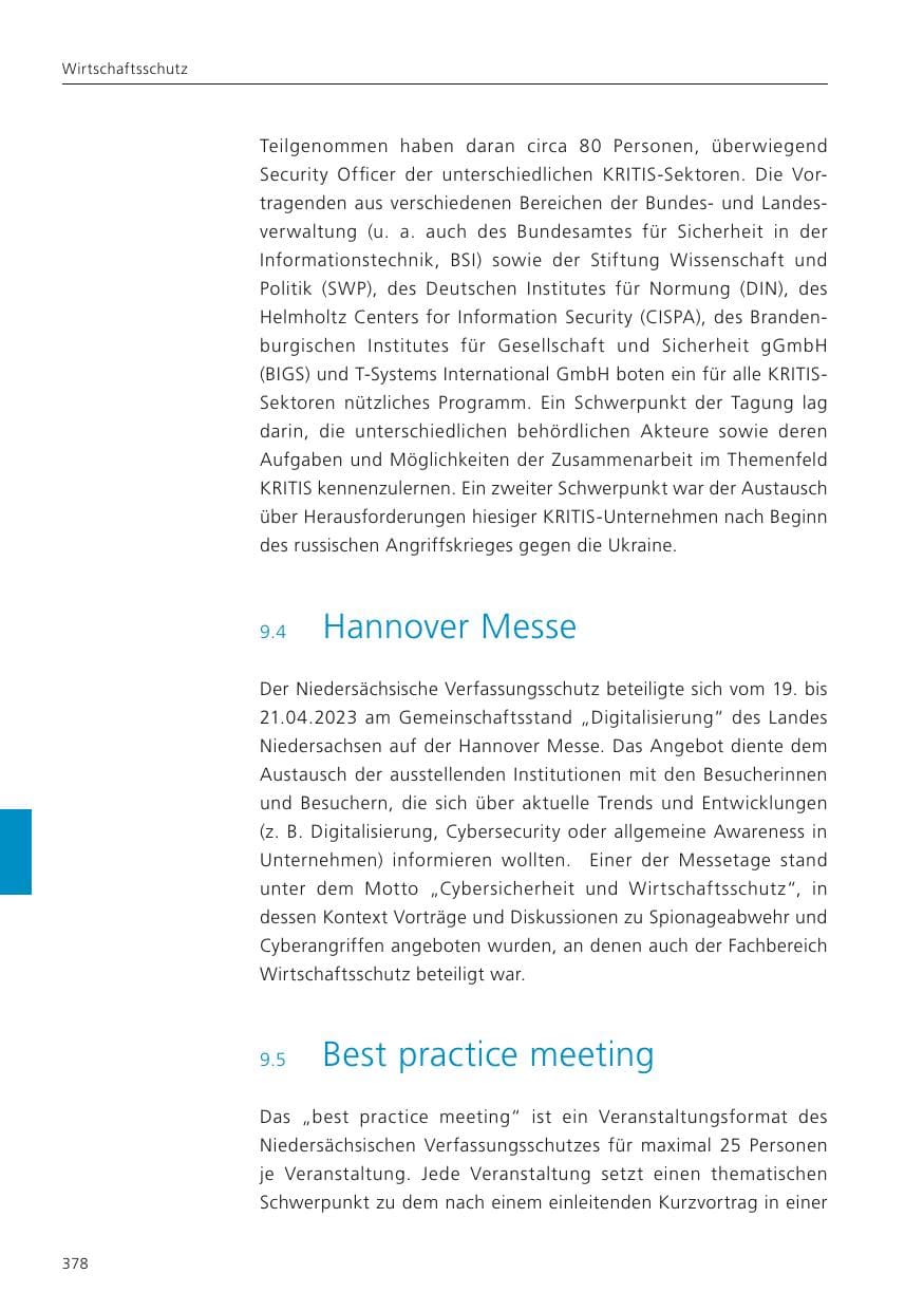 Seite 380 des Verfassungsschutzbericht 2023 Niedersachsen