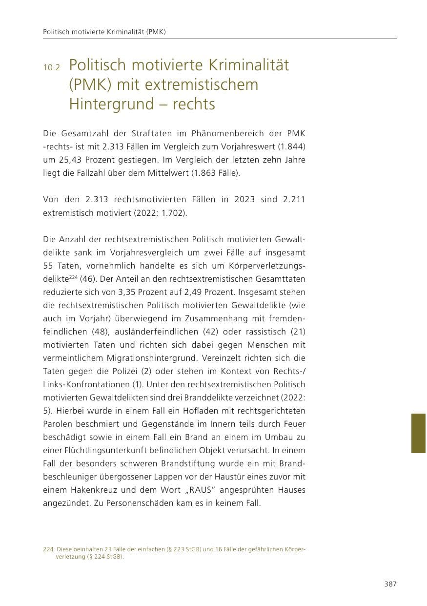 Seite 389 des Verfassungsschutzbericht 2023 Niedersachsen