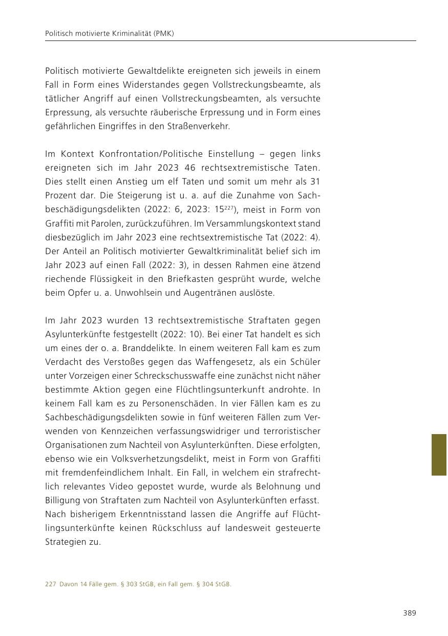 Seite 391 des Verfassungsschutzbericht 2023 Niedersachsen
