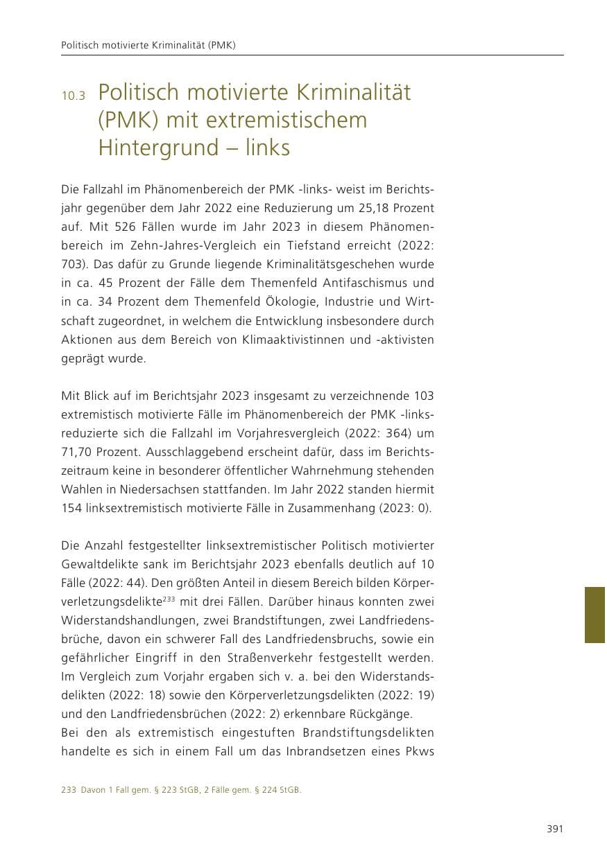 Seite 393 des Verfassungsschutzbericht 2023 Niedersachsen