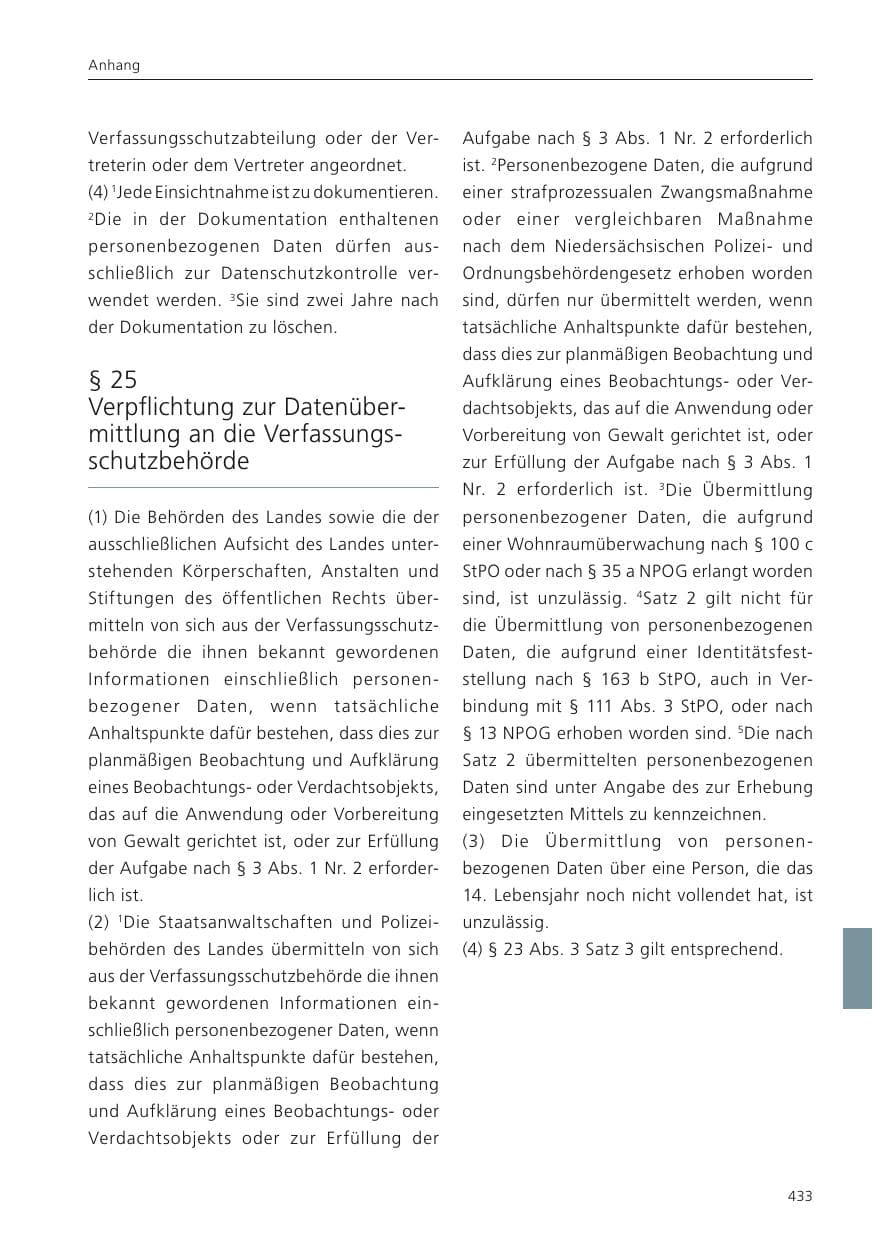 Seite 435 des Verfassungsschutzbericht 2023 Niedersachsen
