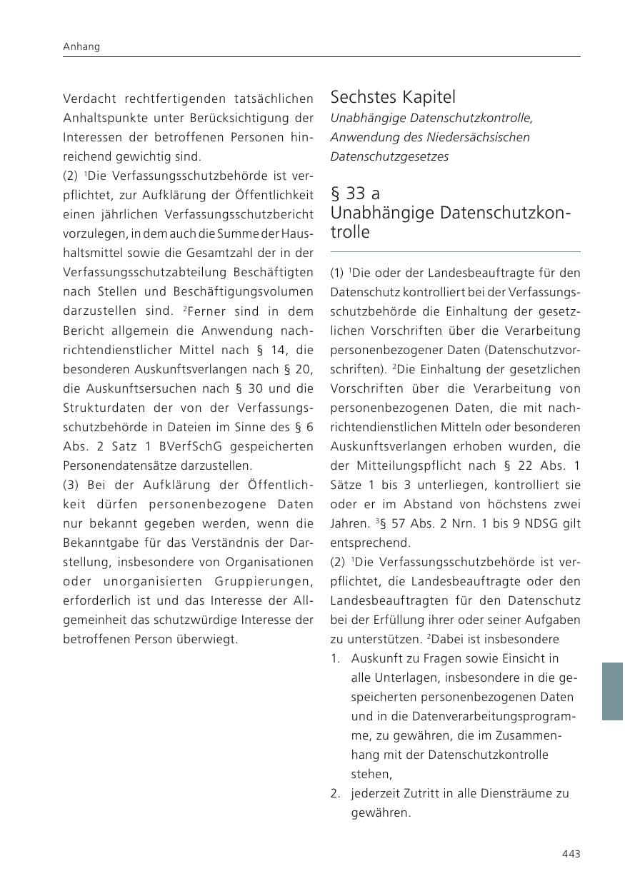 Seite 445 des Verfassungsschutzbericht 2023 Niedersachsen