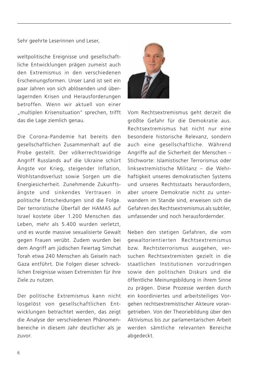 Seite 8 des Verfassungsschutzbericht 2023 Niedersachsen