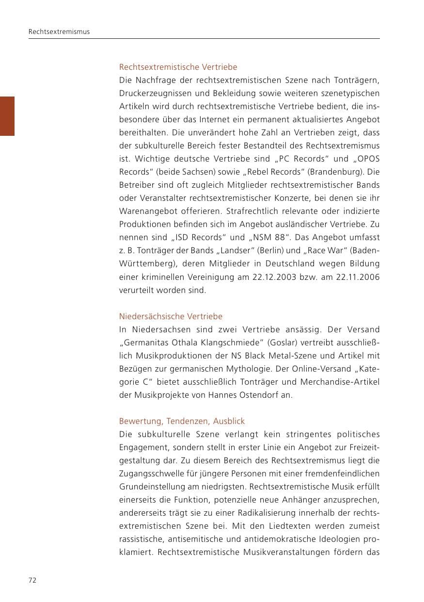Seite 74 des Verfassungsschutzbericht 2023 Niedersachsen