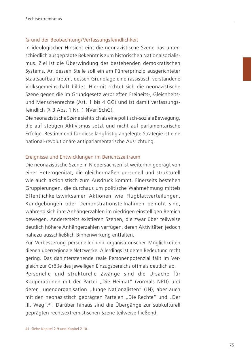 Seite 77 des Verfassungsschutzbericht 2023 Niedersachsen