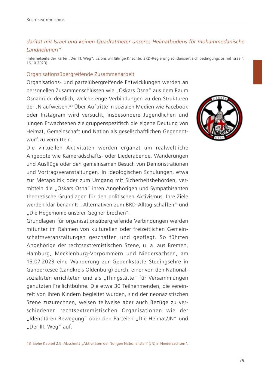 Seite 81 des Verfassungsschutzbericht 2023 Niedersachsen