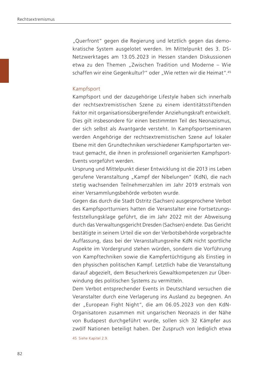 Seite 84 des Verfassungsschutzbericht 2023 Niedersachsen