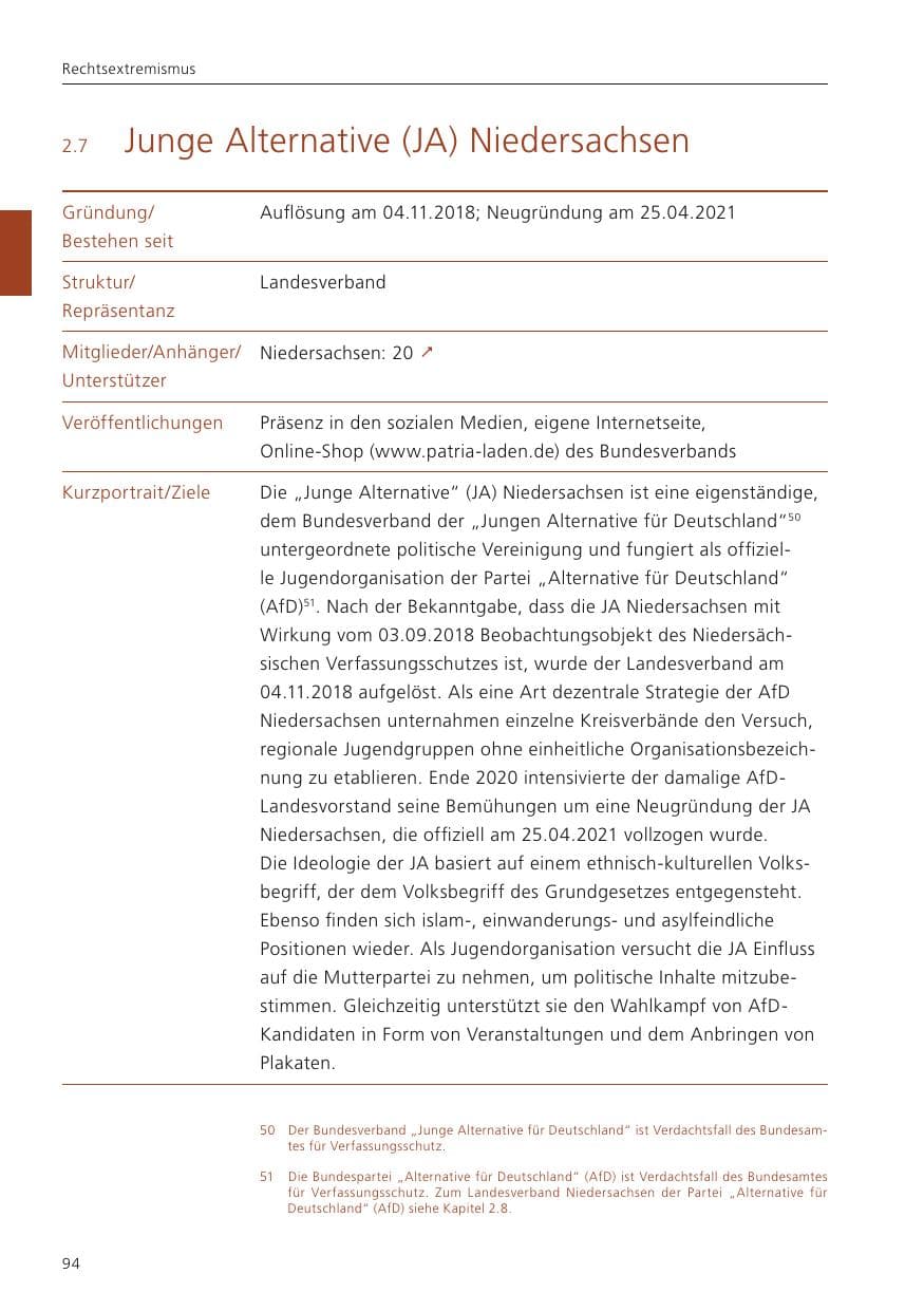 Seite 96 des Verfassungsschutzbericht 2023 Niedersachsen