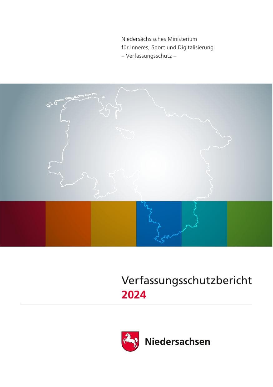 Seite 1 des Verfassungsschutzbericht 2024 Niedersachsen