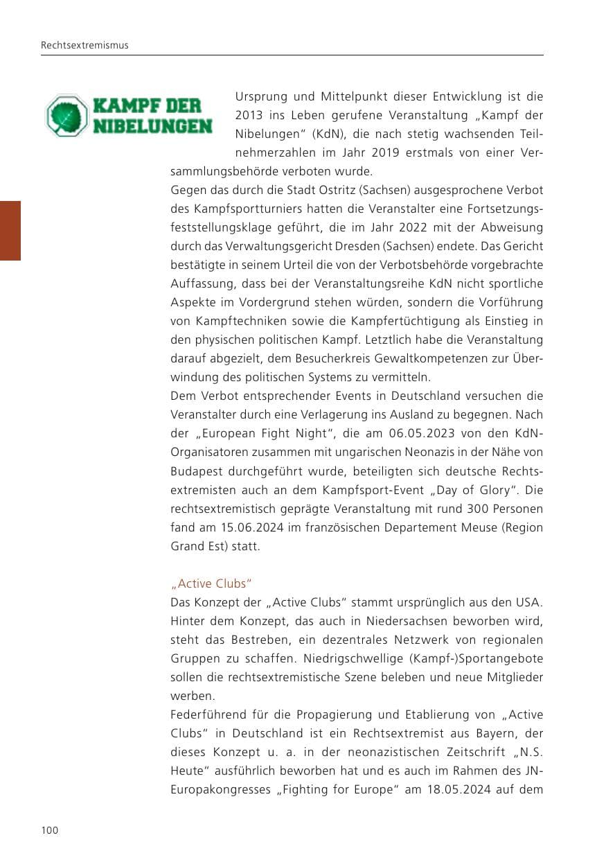 Seite 101 des Verfassungsschutzbericht 2024 Niedersachsen