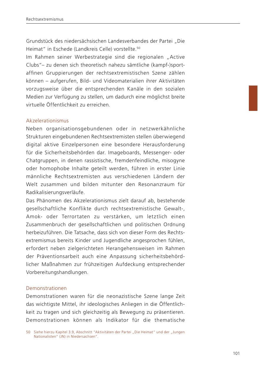 Seite 102 des Verfassungsschutzbericht 2024 Niedersachsen