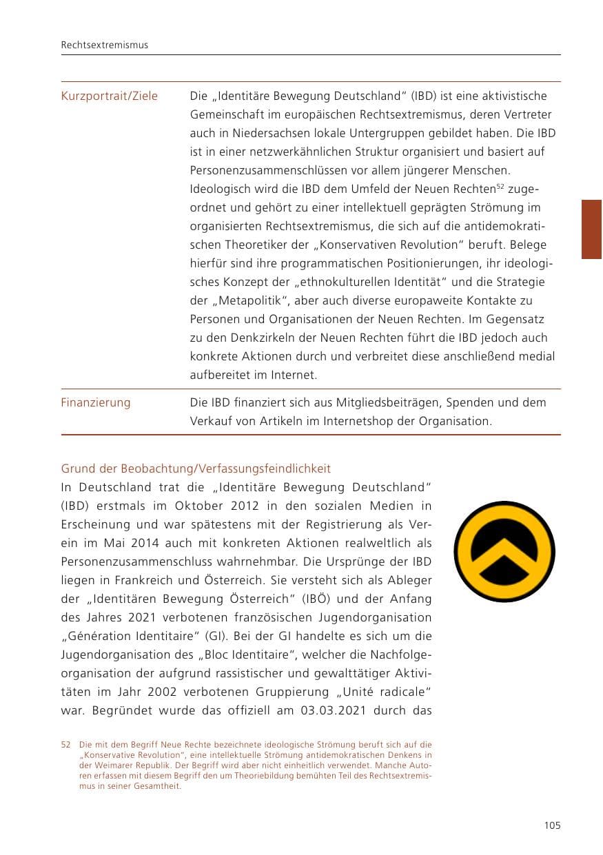 Seite 106 des Verfassungsschutzbericht 2024 Niedersachsen