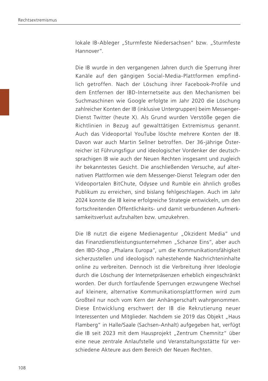 Seite 109 des Verfassungsschutzbericht 2024 Niedersachsen