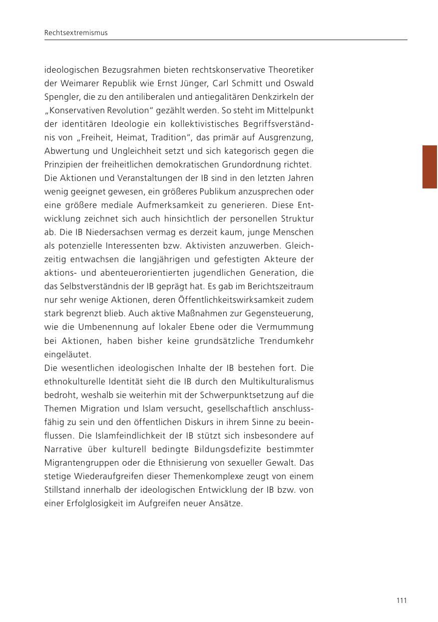 Seite 112 des Verfassungsschutzbericht 2024 Niedersachsen