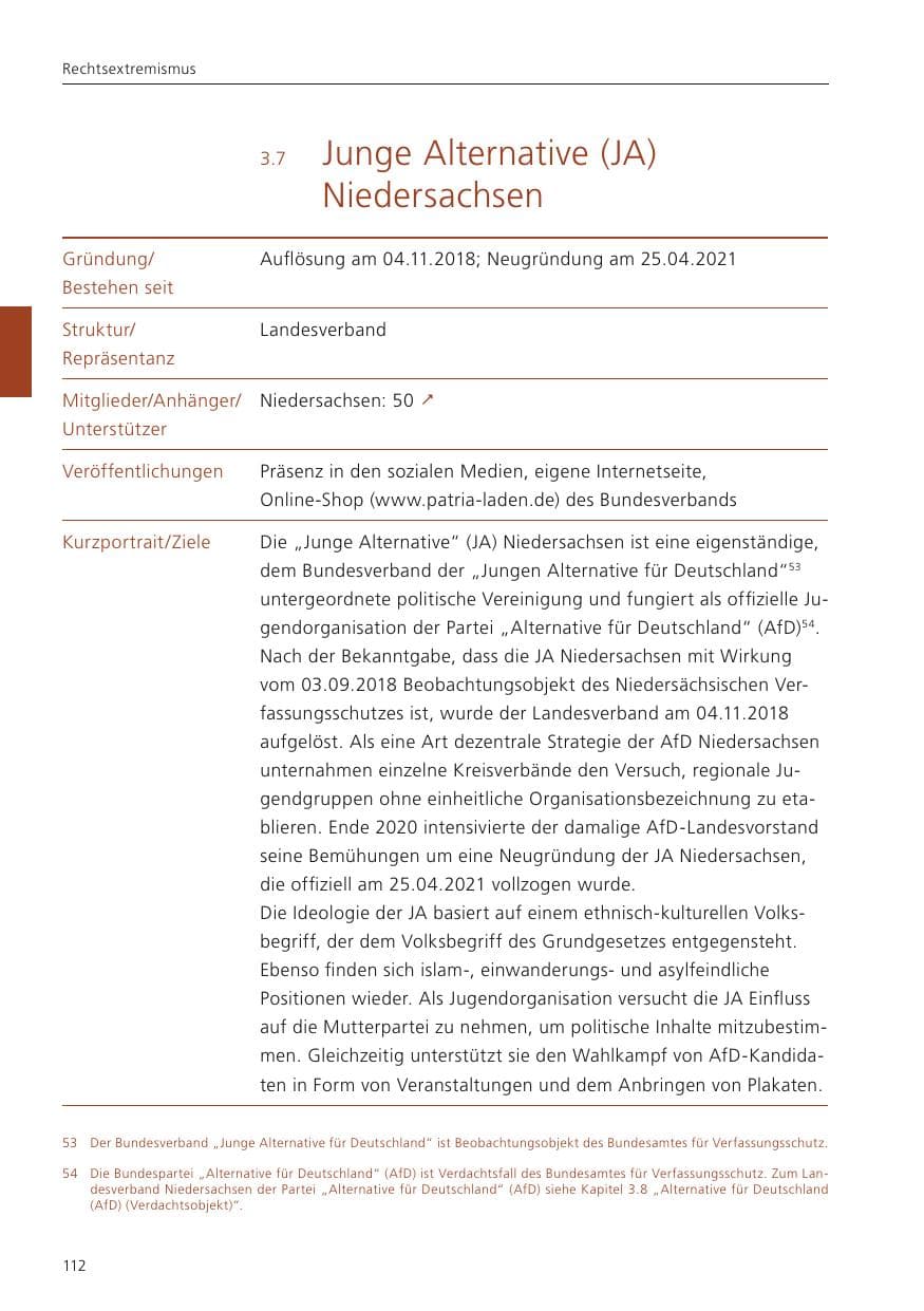 Seite 113 des Verfassungsschutzbericht 2024 Niedersachsen