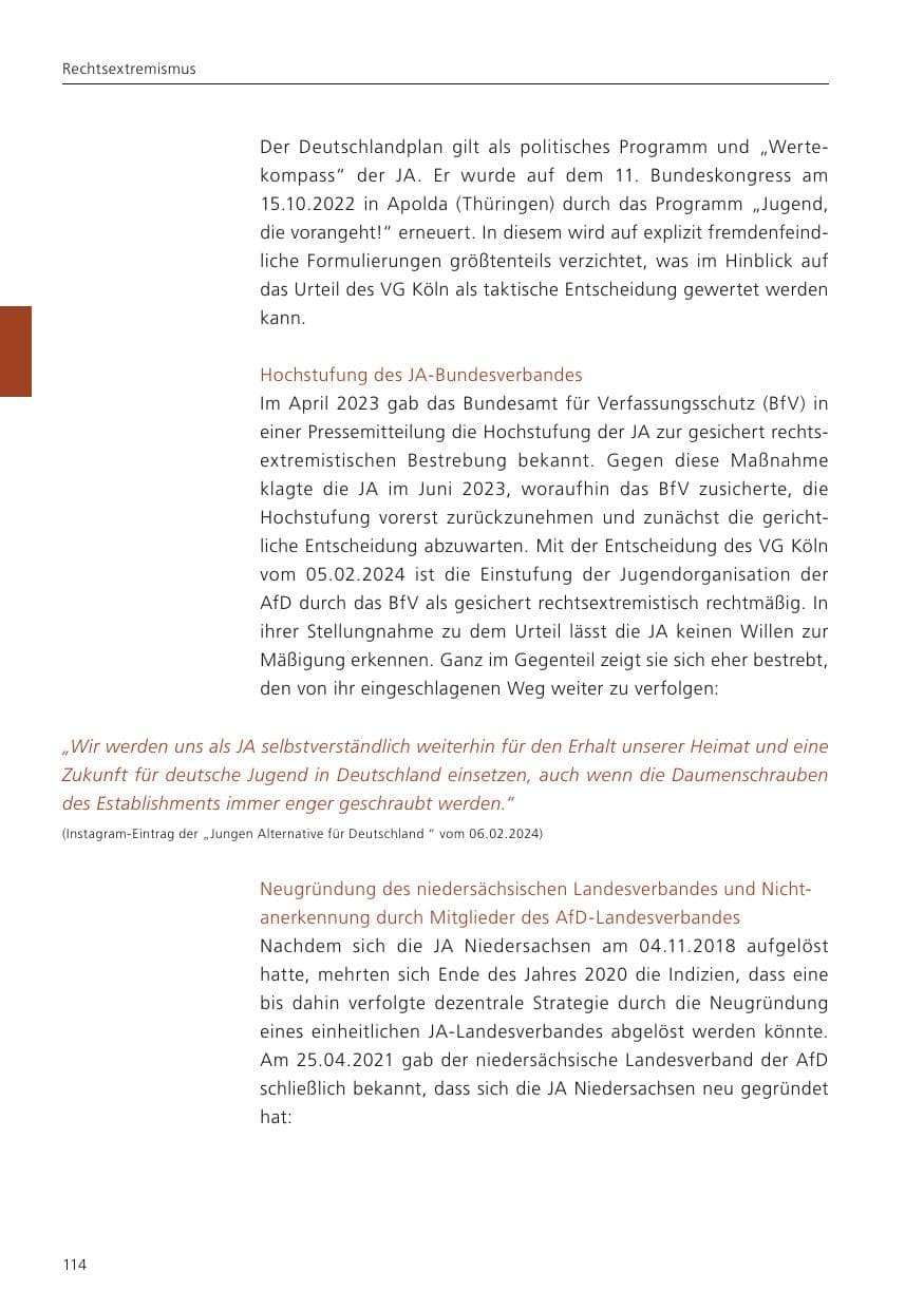 Seite 115 des Verfassungsschutzbericht 2024 Niedersachsen