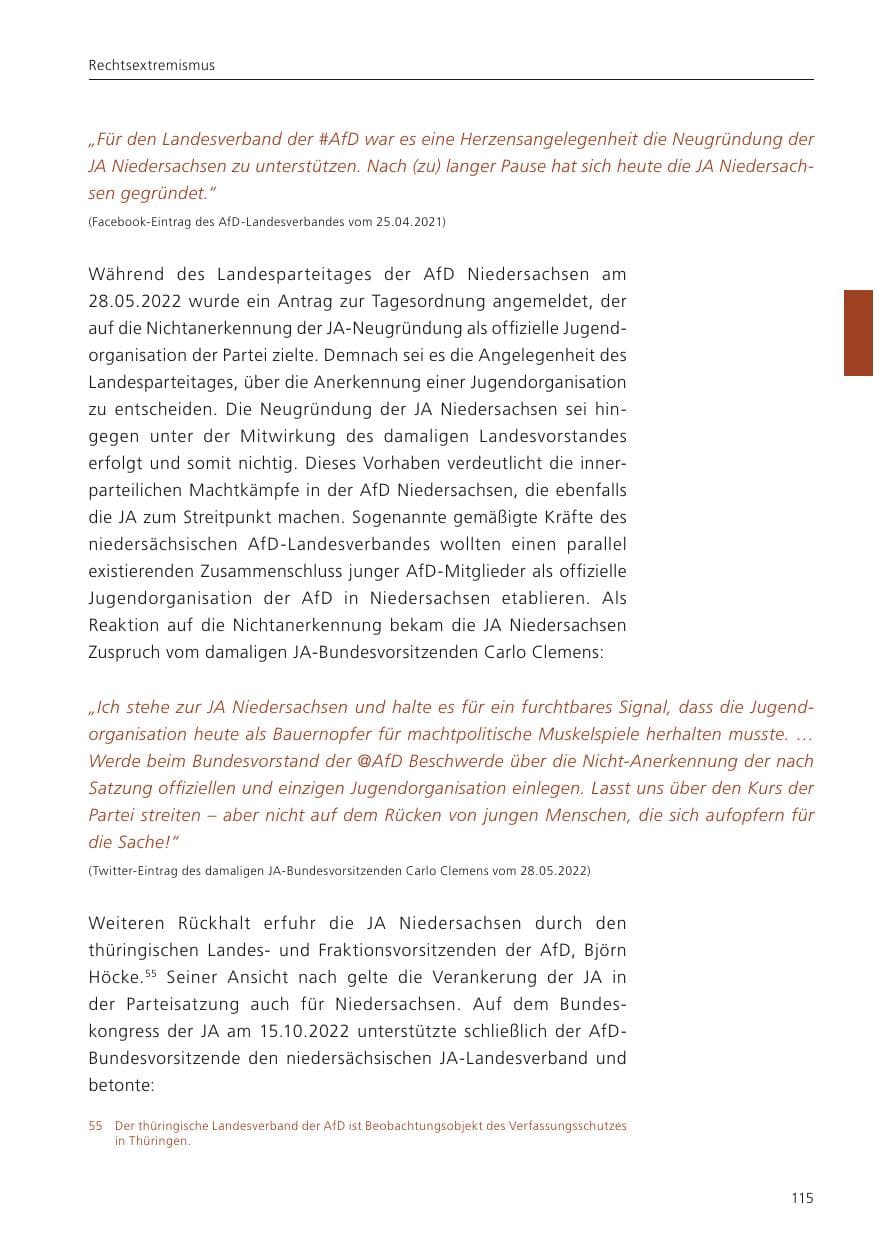 Seite 116 des Verfassungsschutzbericht 2024 Niedersachsen