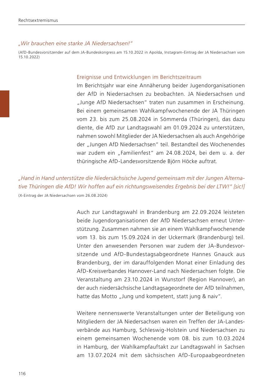 Seite 117 des Verfassungsschutzbericht 2024 Niedersachsen