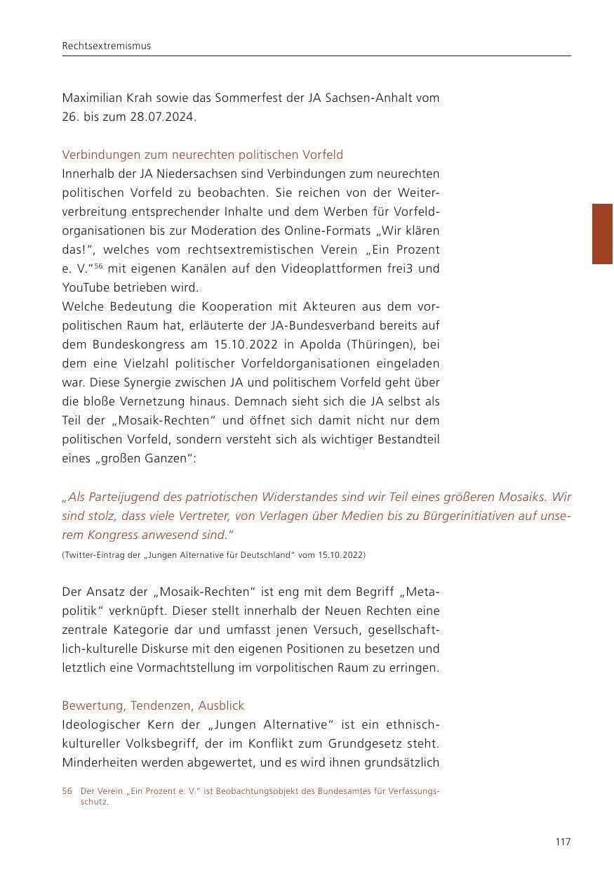 Seite 118 des Verfassungsschutzbericht 2024 Niedersachsen