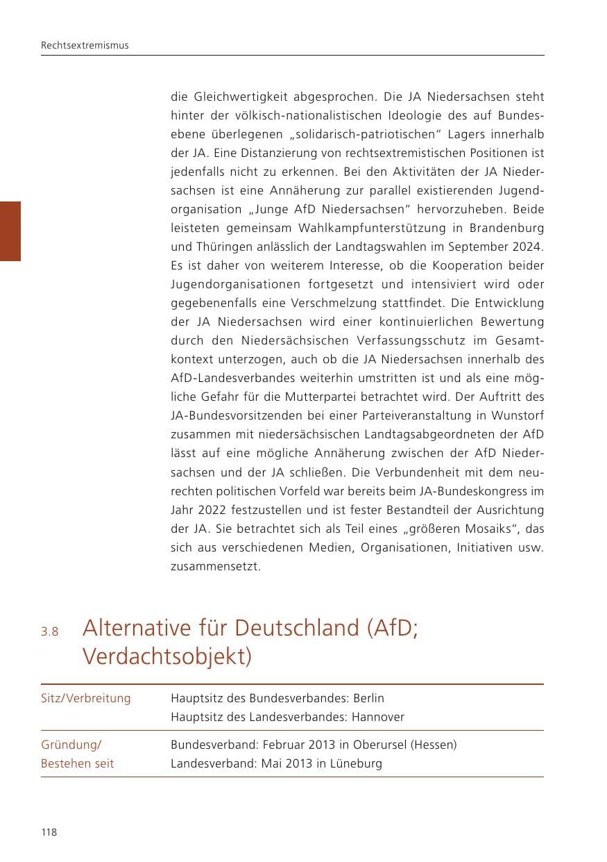 Seite 119 des Verfassungsschutzbericht 2024 Niedersachsen