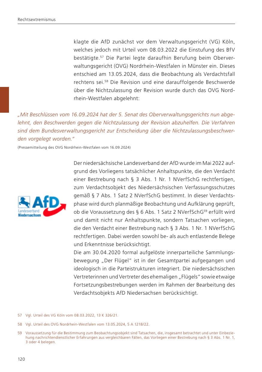 Seite 121 des Verfassungsschutzbericht 2024 Niedersachsen