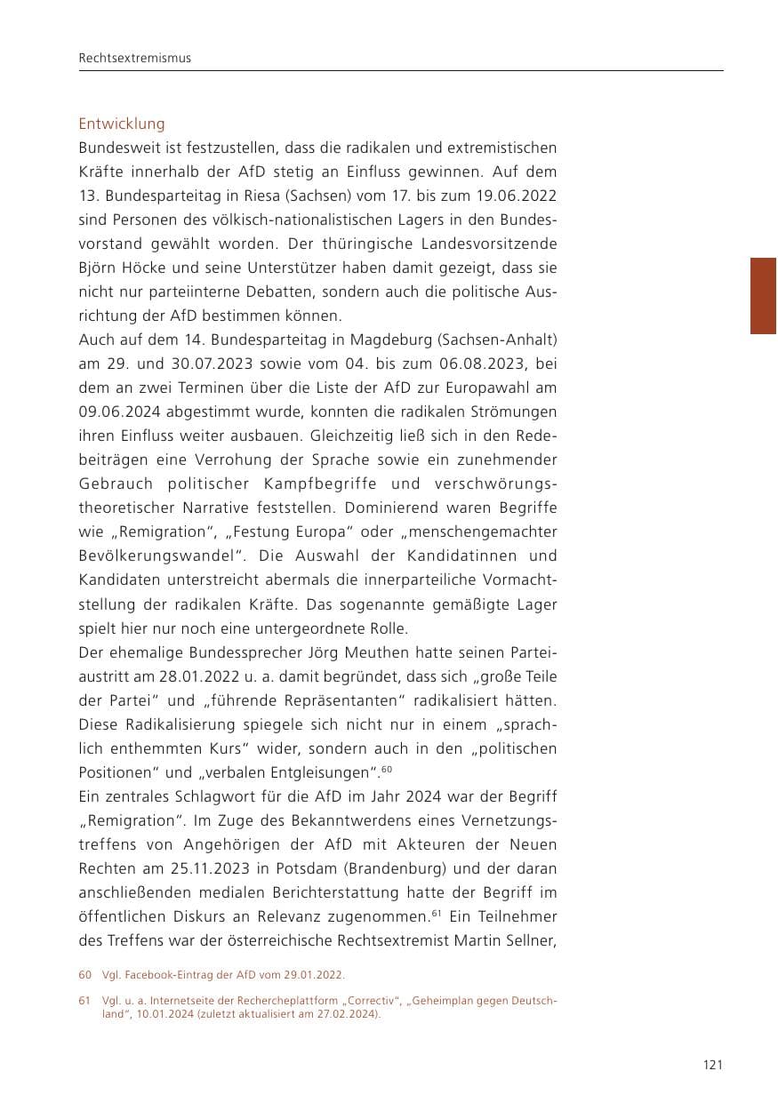 Seite 122 des Verfassungsschutzbericht 2024 Niedersachsen