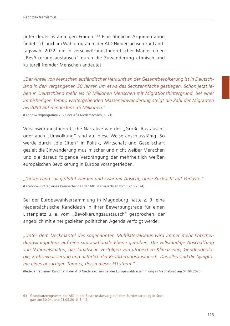 Seite 124 des Verfassungsschutzbericht 2024 Niedersachsen